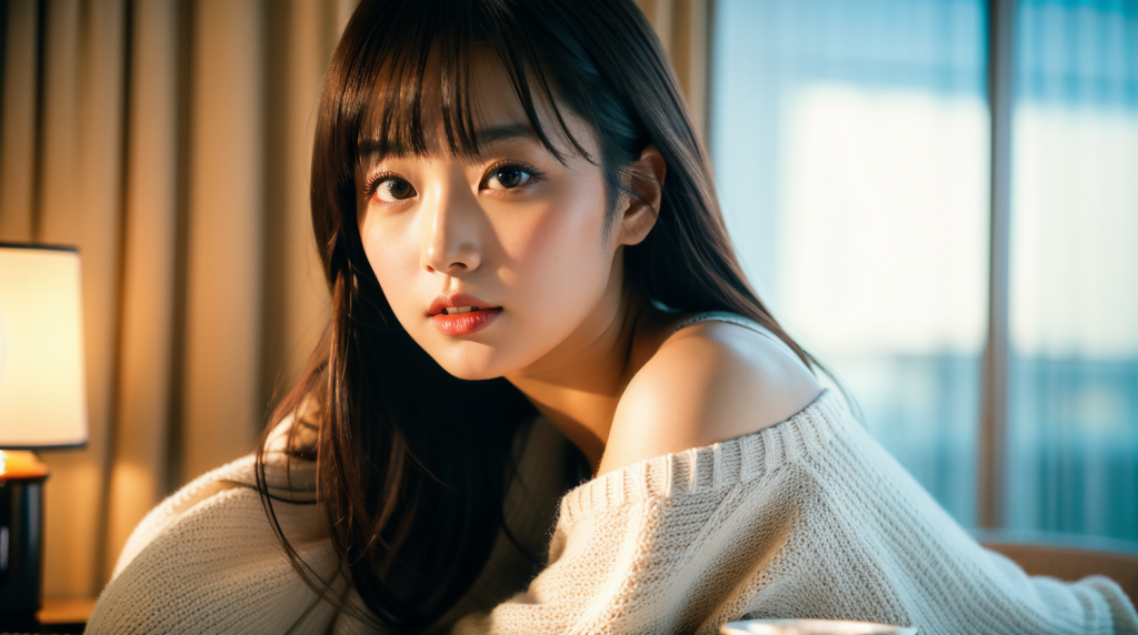 正しく髪に関するプロンプトをいれたAI美女